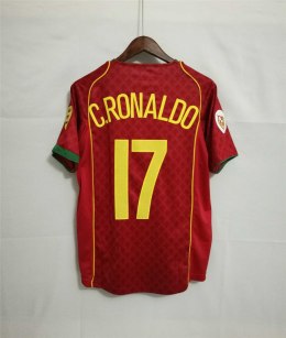 Koszulka Piłkarska Portugalia Euro 2004 Home Retro, Ronaldo, Nuno Gomes, Rui Costa