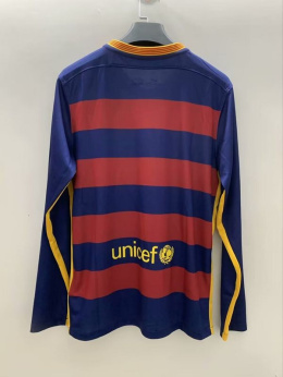 Koszulka Piłkarska FC Barcelona 2015/2016 Home Retro Długi Rękaw