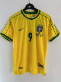 Koszulka Piłkarska Brazylia MŚ 1998 Home Retro, #9 Ronaldo