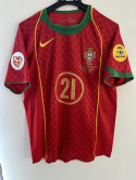 Koszulka Piłkarska Portugalia Euro 2004 Home Retro, Ronaldo, Nuno Gomes, Rui Costa