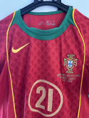 Koszulka Piłkarska Portugalia Euro 2004 Home Retro, Ronaldo, Nuno Gomes, Rui Costa