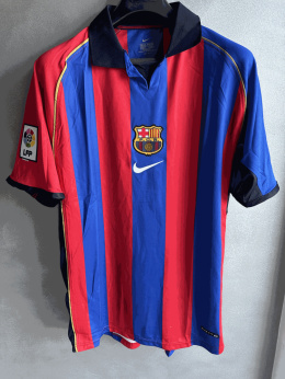 Koszulka Piłkarska FC Barcelona 2001/2002 Retro, Rivaldo, Luis Enrique, Kluivert