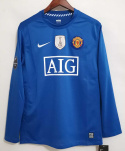 Koszulka Piłkarska Manchester United 2008/2009 Away Blue Retro