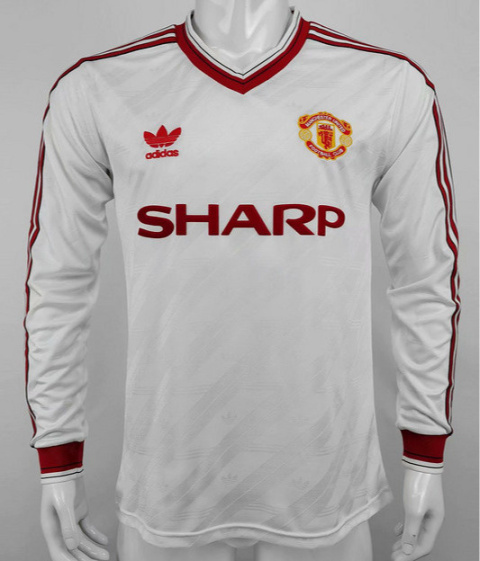 Koszulka Piłkarska Manchester United 1986/1988 Away White Retro