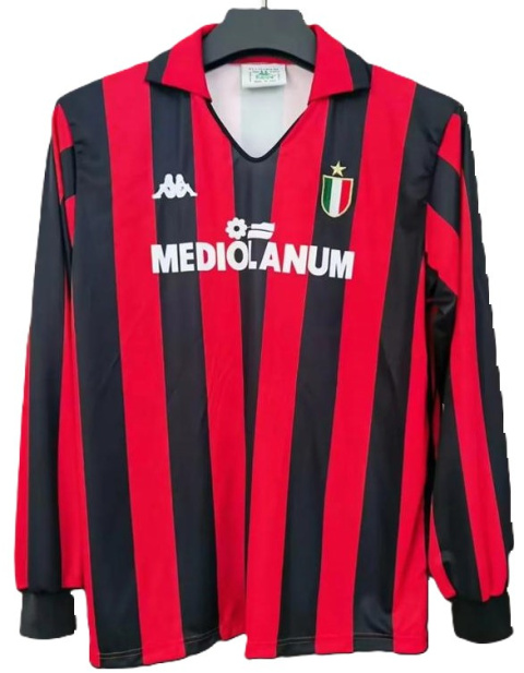 Koszulka Piłkarska AC Milan 1988/1989 Home Retro Długi Rękaw