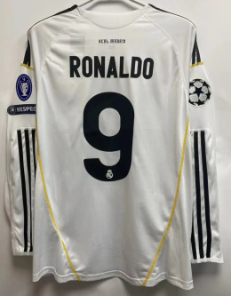 Koszulka Piłkarska Real Madryt 2009/2010 Retro Długi Rękaw, Ronaldo, Kaka