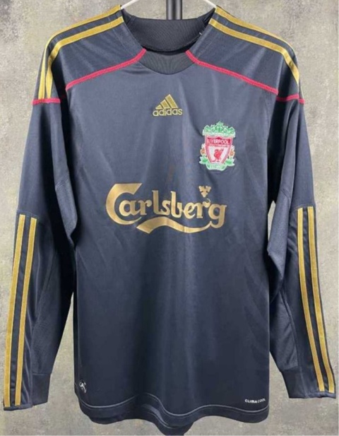 Koszulka Piłkarska Liverpool FC 2009/2010 Away Retro Długi Rękaw, Gerrard, Torres