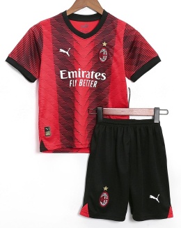 Komplet Dziecięcy Strój Piłkarski AC Milan Home 2023/2024, Rafael Leao