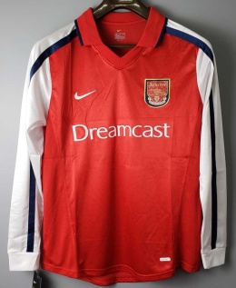 Koszulka Piłkarska Arsenal Londyn 2000/2002 Home Retro Długi Rękaw, Henry, Bergkamp