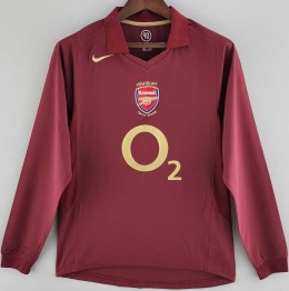 Koszulka Piłkarska Arsenal Londyn 2005/2006 Home Retro Długi Rękaw, Henry, Bergkamp