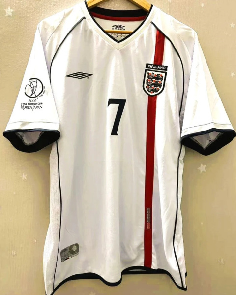 Koszulka Piłkarska Anglia MŚ 2002 Home Retro, Beckham