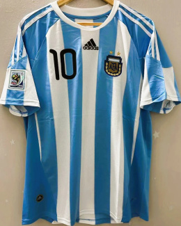 Koszulka Piłkarska Argentyna MŚ 2010 Retro Home, Messi