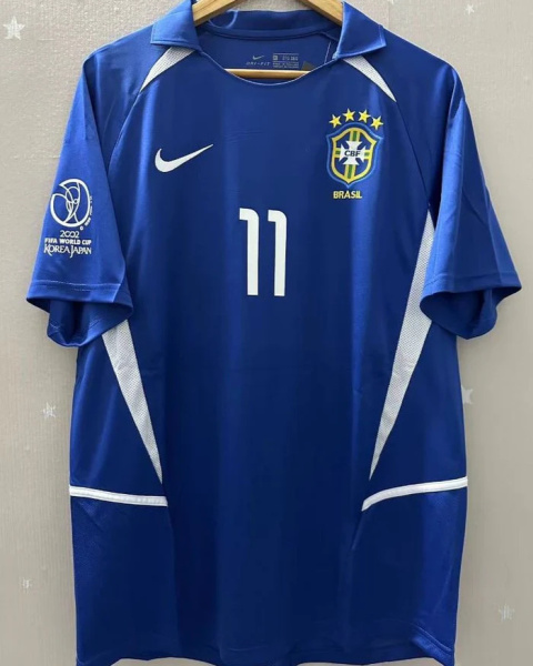 Koszulka Piłkaska Brazylia MŚ 2002 Away Retro, Ronaldinho