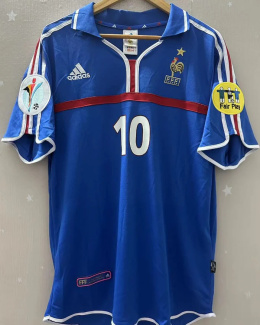 Koszulka Piłkarska Francja Euro 2000 Home Retro, #10 Zidane