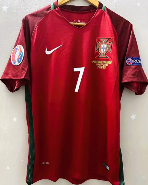 Koszulka Piłkarska Portugalia EURO 2016 Home RETRO, Ronaldo