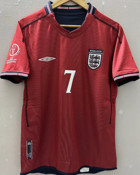 Koszulka Piłkarska Anglia MŚ 2002 Away Retro, Beckham