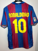 Koszulka Piłkarska FC Barcelona 2007/2008 Home Retro, #10 Ronaldinho