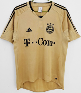 Koszulka Piłkarska Bayern Monachium 2004/2005 Away Gold Retro, Makaay, Ballack