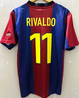 Koszulka Piłkarska FC Barcelona 1998/1999 Home Retro, #11 Rivaldo