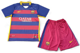 Piłkarski Komplet Strój Dziecięcy FC Barcelona 2015/2016 Home Retro, Messi, Neymar, Suarez, Iniesta, Xavi