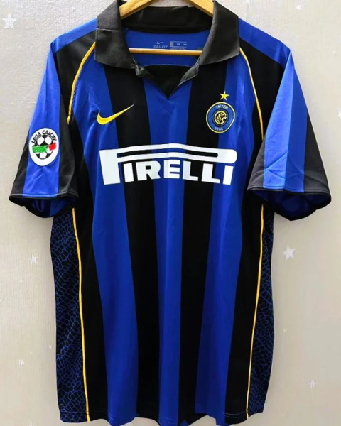 Koszulka Piłkarska Inter Mediolan 2001/2002 Home Retro, Ronaldo, Vieri, Seedorf