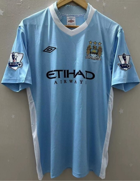 Koszulka Piłkarska Manchester City 2011/2012 Home Retro, Aguero, Nasri