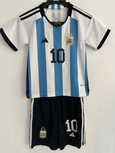 Komplet Dziecięcy Strój Piłkarski Argentyna 2022 Home, Koszulka Messi, Messi, Argentyna, Koszulka Argentyna