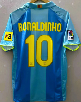 Koszulka Piłkarska FC Barcelona 2007/2008 Home Retro, #10 Ronaldinho