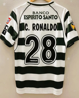 Koszulka Piłkarska Sporting Lizbona 2001/2002 Home Retro, Ronaldo