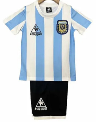 Piłkarski Komplet Strój Dziecięcy Argentyna 1986 Home MŚ Retro, Maradona