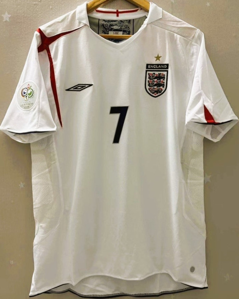 Koszulka Piłkarska Anglia MŚ 2006 Home Retro, Rooney, Beckham, Scholes