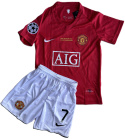 Komplet Piłkarski Dziecięcy Manchester United Home FINAL 2008 Retro, Ronaldo