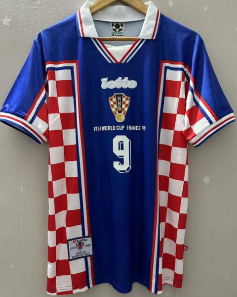 Koszulka Piłkarska Chorwacja MŚ 1998 Away Retro, SUKER, BOBAN