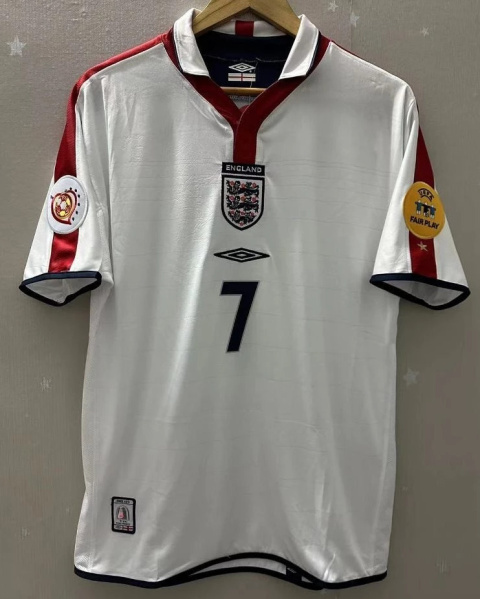 Koszulka Piłkarska Anglia MŚ 2004 Home Retro, Beckham, Owen, Gerrard