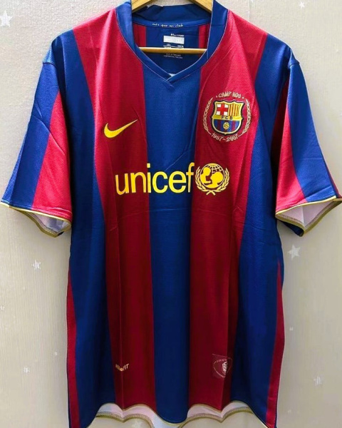 Koszulka Piłkarska FC Barcelona 2007/2008 Retro, Messi, Ronaldinho, Eto'o, Xavi, Iniesta