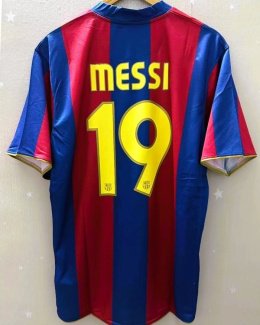 Koszulka Piłkarska FC Barcelona 2007/2008 Home Retro, #19 Messi