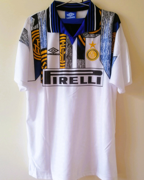 Koszulka Piłkarska Inter Mediolan 1996/1997 Away Retro, Roberto Carlos, Zanetti, Djorkaeff