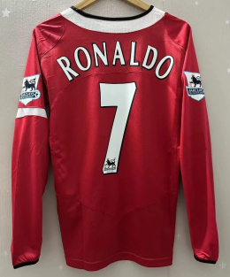 Koszulka Piłkarska Manchester United 2004/2006 Retro Dł Rękaw, #7 Ronaldo