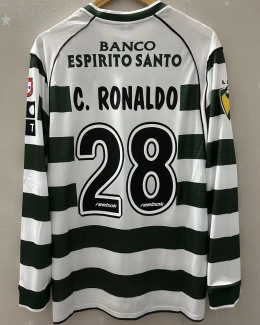 Koszulka Piłkarska Sporting Lizbona 2001/2002 Retro, Ronaldo, Quaresma