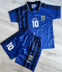 Piłkarski Komplet Strój Dziecięcy Argentyna 1994 Away MŚ Retro