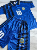 Piłkarski Komplet Strój Dziecięcy Argentyna 1994 Away MŚ Retro