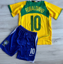 Piłkarski Komplet Strój Dziecięcy Brazylia 2004 Home Retro, Ronaldinho, Ronaldo