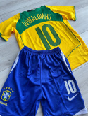 Piłkarski Komplet Strój Dziecięcy Brazylia 2004 Home Retro, Ronaldinho, Ronaldo