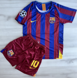 Piłkarski Komplet Strój Dziecięcy FC Barcelona 2005/2006 Home Retro, Ronaldinho, Messi