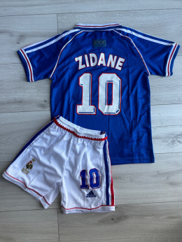 Piłkarski Komplet Strój Dziecięcy Francja 1998 Home MŚ Retro, Zidane