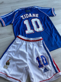 Piłkarski Komplet Strój Dziecięcy Francja 1998 Home MŚ Retro Dla dzieci, #10 Zidane