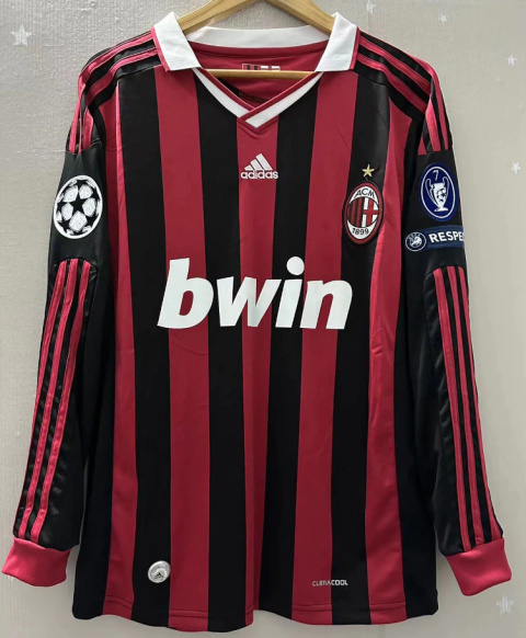 Koszulka Piłkarska AC Milan 2009/2010 Home Retro Dł Rękaw, #80 Ronaldinho