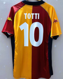 Koszulka Piłkarska AS Roma 2001/2002 Home Retro, Totti, Cassano, Emerson