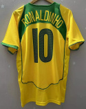 Koszulka Piłkarska Brazylia 2004 Home Retro, Ronaldinho, Ronaldo