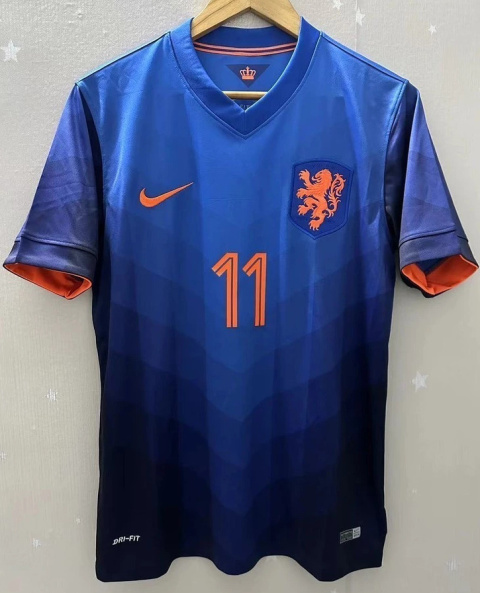 Koszulka Piłkarska Holandia 2014 Away Retro, van Persie, Robben, Sneijder